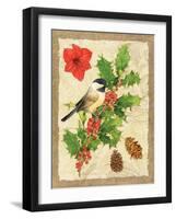 Holiday Chickadee-Julie Paton-Framed Art Print