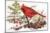 Holiday Christmas Cardinal, Beatrice Litzinger Collection-null-Mounted Art Print