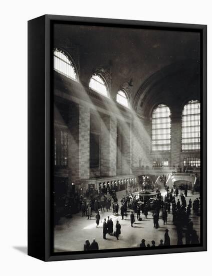 Holiday Crowd at Grand Central Terminal, New York City, c.1920-American Photographer-Framed Stretched Canvas