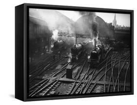 Holiday Expresses About to Leave King's Cross Station-null-Framed Stretched Canvas