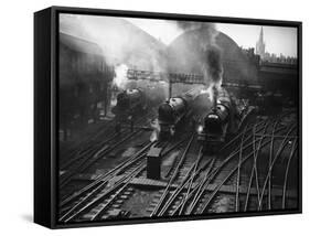 Holiday Expresses About to Leave King's Cross Station-null-Framed Stretched Canvas