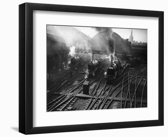 Holiday Expresses About to Leave King's Cross Station-null-Framed Photographic Print