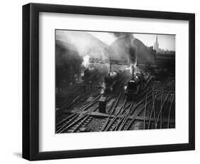 Holiday Expresses About to Leave King's Cross Station-null-Framed Photographic Print