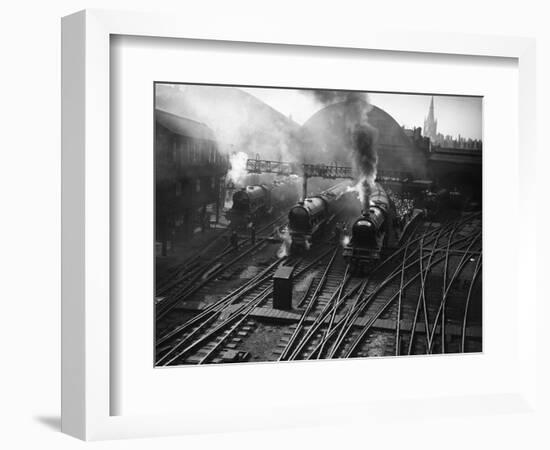 Holiday Expresses About to Leave King's Cross Station-null-Framed Photographic Print