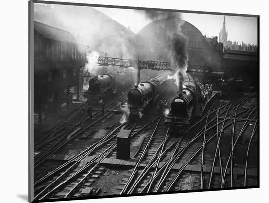 Holiday Expresses About to Leave King's Cross Station-null-Mounted Photographic Print