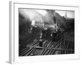 Holiday Expresses About to Leave King's Cross Station-null-Framed Photographic Print