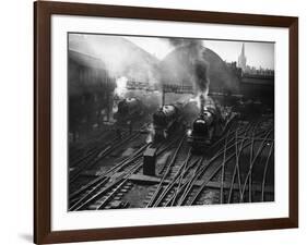 Holiday Expresses About to Leave King's Cross Station-null-Framed Photographic Print