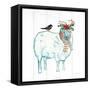 Holiday Farm Animals III-Farida Zaman-Framed Stretched Canvas