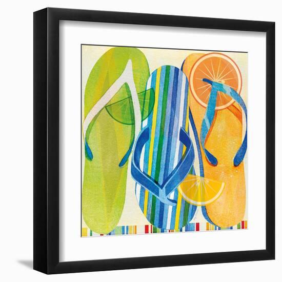 Holiday Flip Flops-Mary Escobedo-Framed Art Print