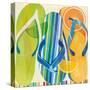 Holiday Flip Flops-Mary Escobedo-Stretched Canvas