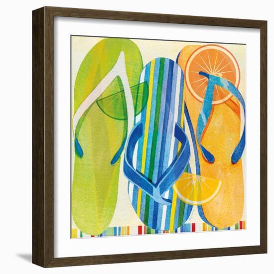 Holiday Flip Flops-Mary Escobedo-Framed Art Print