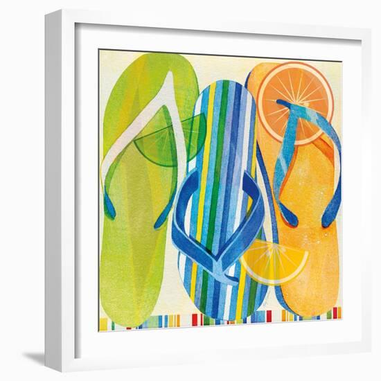 Holiday Flip Flops-Mary Escobedo-Framed Art Print