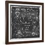 Holiday Food Menu Set Hand Drawn on Chalkboard-Natasha_from_Russia-Framed Art Print