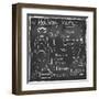 Holiday Food Menu Set Hand Drawn on Chalkboard-Natasha_from_Russia-Framed Art Print