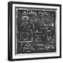 Holiday Food Menu Set Hand Drawn on Chalkboard-Natasha_from_Russia-Framed Art Print