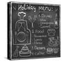 Holiday Food Menu Set Hand Drawn on Chalkboard-Natasha_from_Russia-Stretched Canvas