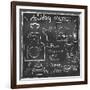 Holiday Food Menu Set Hand Drawn on Chalkboard-Natasha_from_Russia-Framed Art Print