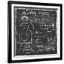 Holiday Food Menu Set Hand Drawn on Chalkboard-Natasha_from_Russia-Framed Art Print