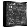 Holiday Food Menu Set Hand Drawn on Chalkboard-Natasha_from_Russia-Framed Stretched Canvas