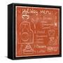 Holiday Food Menu Set Hand Drawn on Chalkboard-Natasha_from_Russia-Framed Stretched Canvas