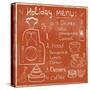 Holiday Food Menu Set Hand Drawn on Chalkboard-Natasha_from_Russia-Stretched Canvas