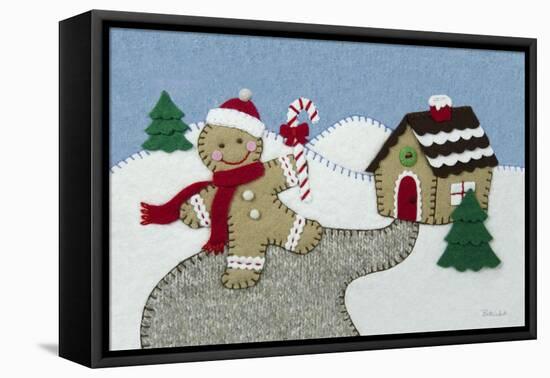 Holiday Gingerbread Man-Betz White-Framed Stretched Canvas