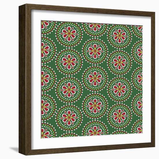 Holiday Green Medallian-Joanne Paynter Design-Framed Giclee Print