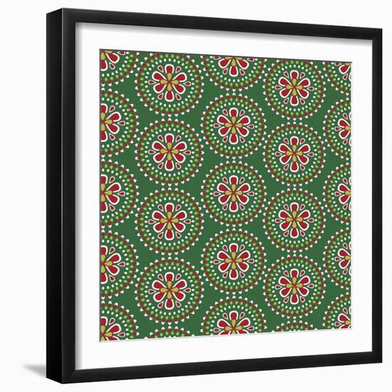 Holiday Green Medallian-Joanne Paynter Design-Framed Giclee Print