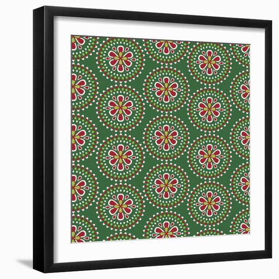 Holiday Green Medallian-Joanne Paynter Design-Framed Giclee Print