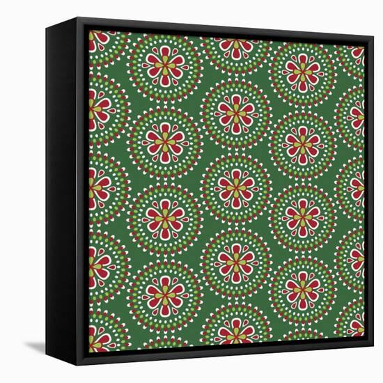 Holiday Green Medallian-Joanne Paynter Design-Framed Stretched Canvas