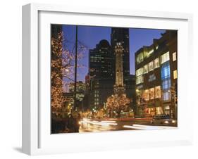 Holiday Lights on North Michigan Avenue, Chicago, Illinois, USA-Alan Klehr-Framed Photographic Print