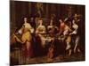 Holiday Meal (Oil on Canvas)-Hieronymus Janssens-Mounted Giclee Print