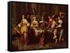 Holiday Meal (Oil on Canvas)-Hieronymus Janssens-Framed Stretched Canvas