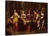 Holiday Meal (Oil on Canvas)-Hieronymus Janssens-Stretched Canvas