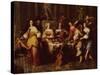 Holiday Meal (Oil on Canvas)-Hieronymus Janssens-Stretched Canvas