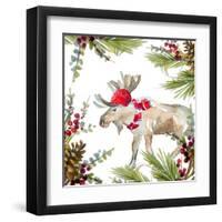 Holiday Moose-Lanie Loreth-Framed Art Print