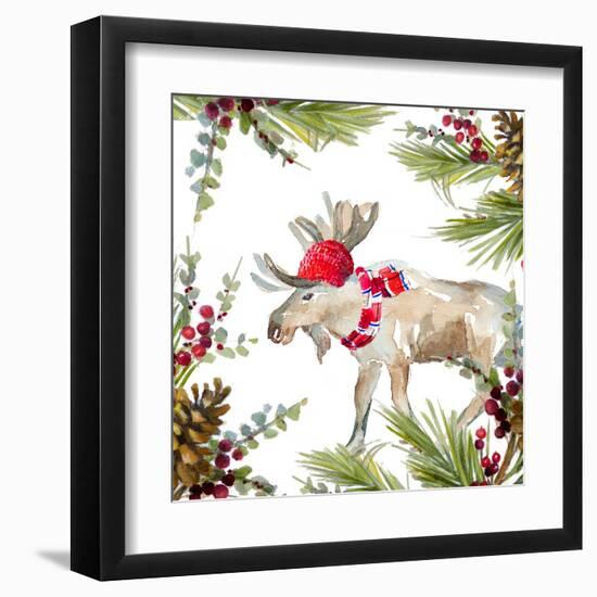 Holiday Moose-Lanie Loreth-Framed Art Print