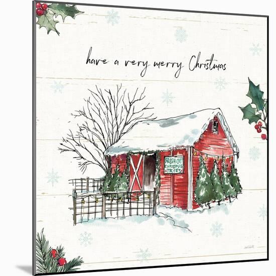 Holiday on the Farm IV Merry Christmas-Anne Tavoletti-Mounted Art Print