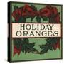 Holiday Oranges - Citrus Crate Label-Lantern Press-Stretched Canvas