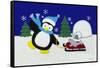 Holiday Penguin-Betz White-Framed Stretched Canvas