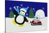 Holiday Penguin-Betz White-Stretched Canvas