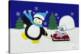 Holiday Penguin-Betz White-Stretched Canvas