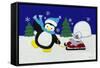 Holiday Penguin-Betz White-Framed Stretched Canvas