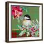 Holiday Poinsettia and Cardinal on Plaid II-Patricia Pinto-Framed Art Print