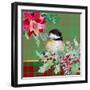 Holiday Poinsettia and Cardinal on Plaid II-Patricia Pinto-Framed Art Print
