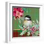 Holiday Poinsettia and Cardinal on Plaid II-Patricia Pinto-Framed Art Print