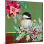 Holiday Poinsettia and Cardinal on Plaid II-Patricia Pinto-Mounted Art Print