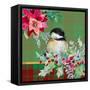 Holiday Poinsettia and Cardinal on Plaid II-Patricia Pinto-Framed Stretched Canvas