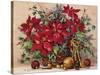 Holiday Poinsettia Basket-Barbara Mock-Stretched Canvas