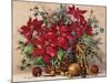 Holiday Poinsettia Basket-Barbara Mock-Mounted Premium Giclee Print